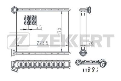 ZEKKERT MK-5114 Радиатор печки  для PEUGEOT  (Пежо Ркз)