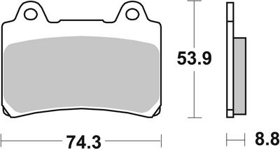 Brake pads Voor, beoogd gebruik: route, materiaal: sinter-SA, 53,9x74,3x8,8mm
