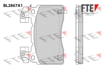 Комплект тормозных колодок, дисковый тормоз FTE BL2867A1 для TESLA MODEL S	