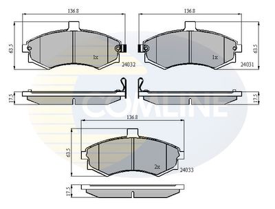 Комплект тормозных колодок, дисковый тормоз COMLINE CBP31176 для HYUNDAI MATRIX