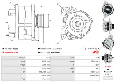 GENERATOR / ALTERNATOR AS-PL A5266 4