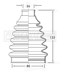 Bellow, drive shaft FIRST LINE FCB2224