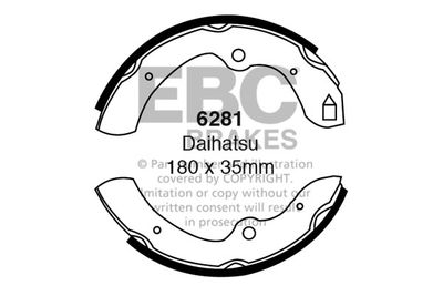 Комплект тормозных колодок EBC Brakes 6281 для DAIHATSU CHARADE