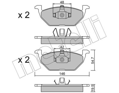 Комплект тормозных колодок, дисковый тормоз 22-0211-1