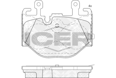 комплект спирачно феродо, дискови спирачки ICER 182526