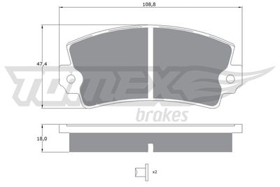 Комплект тормозных колодок, дисковый тормоз TOMEX Brakes TX 10-434 для FIAT 147