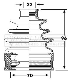 Bellow, drive shaft FIRST LINE FCB6324