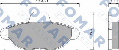 Комплект тормозных колодок, дисковый тормоз FOMAR Friction FO 465981 для FIAT CINQUECENTO