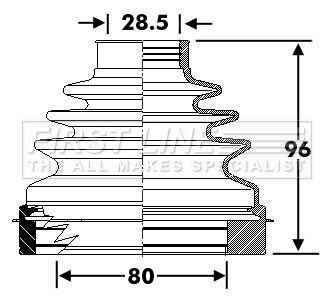 Bellow, drive shaft FIRST LINE FCB6297