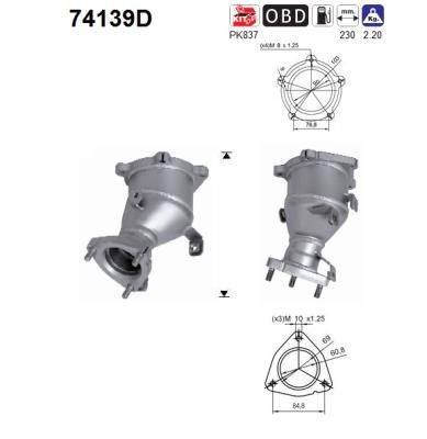 Катализатор AS 74139D для NISSAN NP300