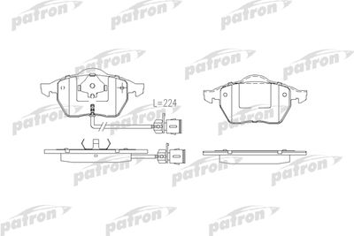 Комплект тормозных колодок, дисковый тормоз PATRON PBP1167 для AUDI A4