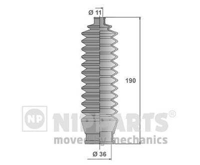 Комплект пыльника, рулевое управление NIPPARTS J2843001 для MAZDA XEDOS