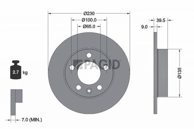 Tarcza hamulcowa PAGID 53955NC