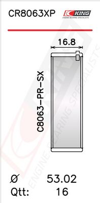 Черупка на биелен лагер KING CR8063XP0.25