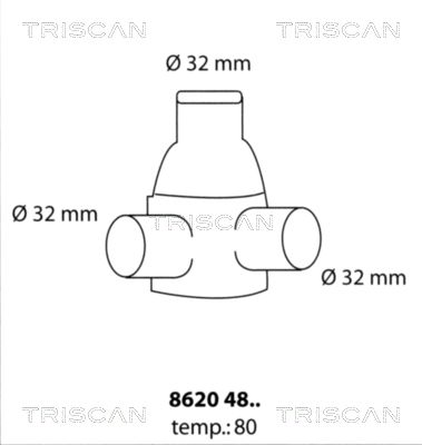 Термостат, охлаждающая жидкость TRISCAN 8620 4880 для FIAT 131