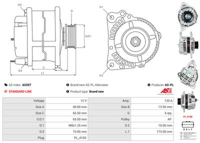 GENERATOR / ALTERNATOR AS-PL A5207 4