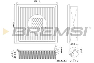 BREMSI FA1139 Воздушный фильтр  для CHEVROLET  (Шевроле Волт)