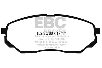 Комплект тормозных колодок, дисковый тормоз EBC Brakes DPX2264 для KIA SORENTO