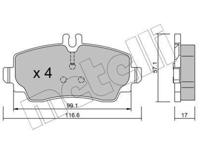 Комплект тормозных колодок, дисковый тормоз 22-0310-0