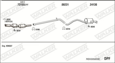 Układ wydechowy WALKER REK005853D