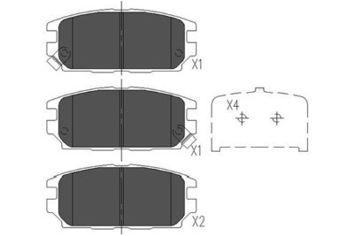 Комплект тормозных колодок, дисковый тормоз KAVO PARTS KBP-5511 для MITSUBISHI SIGMA