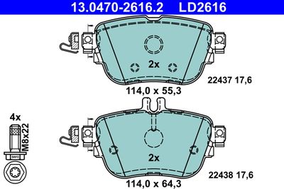 Brake Pad Set, disc brake 13.0470-2616.2