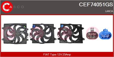 CASCO CEF74051GS Вентилятор системы охлаждения двигателя  для LANCIA YPSILON (312_) 0.9 TwinAir (312.YXN11, 312.YXN1A)