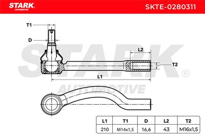 накрайник на напречна кормилна щанга STARK SKTE-0280311