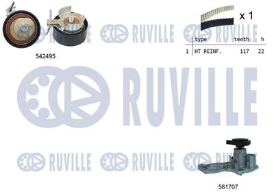 Водяной насос + комплект зубчатого ремня RUVILLE 5503742 для FORD S-MAX