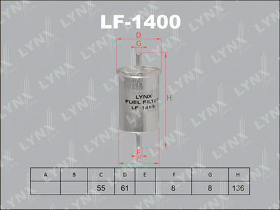 LYNXauto LF-1400 Топливный фильтр  для RENAULT AVANTIME (Рено Авантиме)