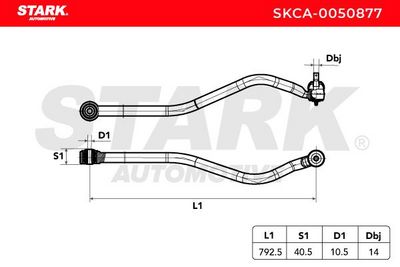 носач, окачване на колелата STARK SKCA-0050877