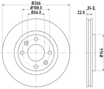 Тормозной диск HELLA 8DD 355 108-351 для OPEL CROSSLAND