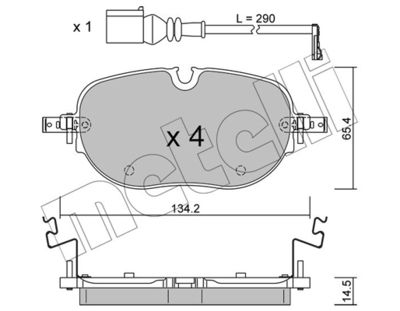 Комплект тормозных колодок, дисковый тормоз METELLI 22-1318-0 для VW ID.3