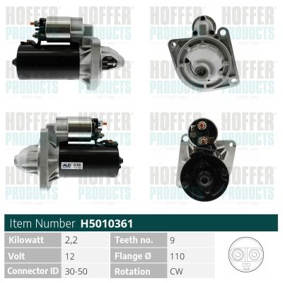 HOFFER Startmotor / Starter (H5010361)