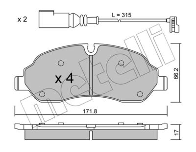 Комплект тормозных колодок, дисковый тормоз 22-1032-0