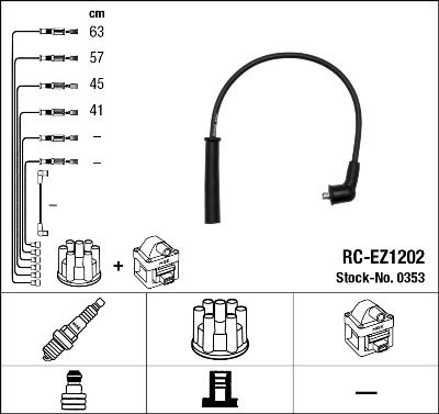 Комплект проводов зажигания NGK 0353 для MAZDA DEMIO