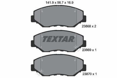Комплект тормозных колодок, дисковый тормоз TEXTAR 2386801 для HONDA ELEMENT