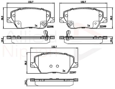 Комплект тормозных колодок, дисковый тормоз COMLINE ADB32324 для FIAT TIPO