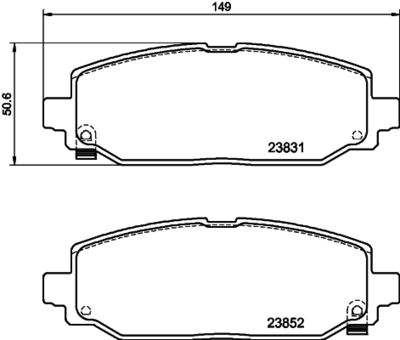 Комплект тормозных колодок, дисковый тормоз HELLA 8DB 355 040-021 для JEEP WRANGLER