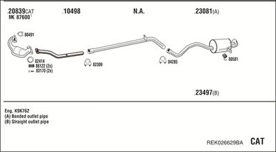 Układ wydechowy WALKER REK026629BA