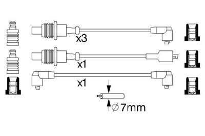 Комплект проводов зажигания BOSCH 0 986 356 851 для CITROËN BX