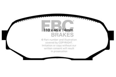 Комплект тормозных колодок, дисковый тормоз EBC Brakes DP802 для MAZDA MX-5