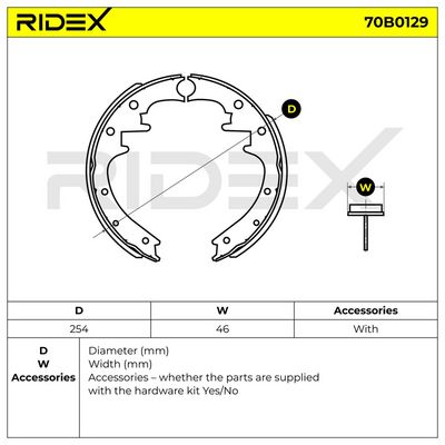 комплект спирачна челюст RIDEX