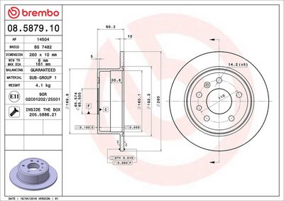 BREMSSCHEIBE BREMBO 08587910 1