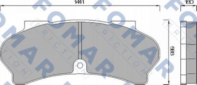 Комплект тормозных колодок, дисковый тормоз FOMAR Friction FO 449981 для PEUGEOT J9