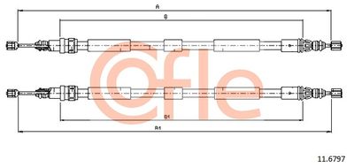 Тросик, cтояночный тормоз COFLE 11.6797 для RENAULT ESPACE