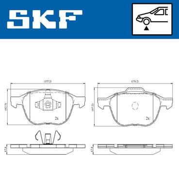 Комплект тормозных колодок, дисковый тормоз SKF VKBP 80016 для FORD ECOSPORT