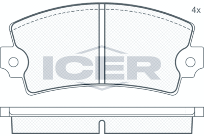 Комплект тормозных колодок, дисковый тормоз ICER 180089 для DACIA 1310
