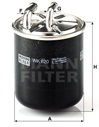MANN-FILTER WK 820 Паливний фільтр для SMART (Смарт)