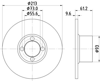 Тормозной диск HELLA 8DD 355 106-161 для ROVER MINI
